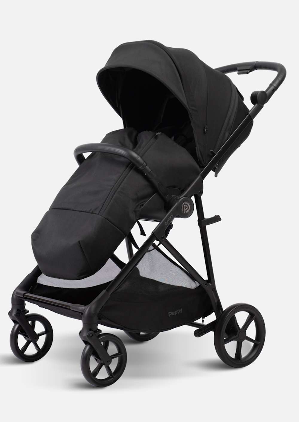 Peppy Коляска прогулочная Amici (Black) рама Black