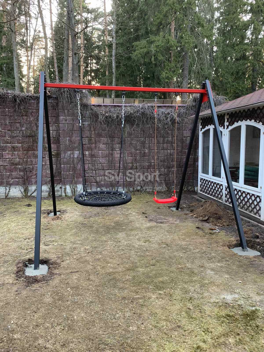 Монтаж уличных качелей Sv Sport
