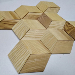 Деревянная мозаика для стен Wood Mosaic Ясень Соты