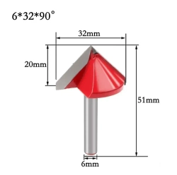 Фреза Пазовая V-Образная 6*32*90