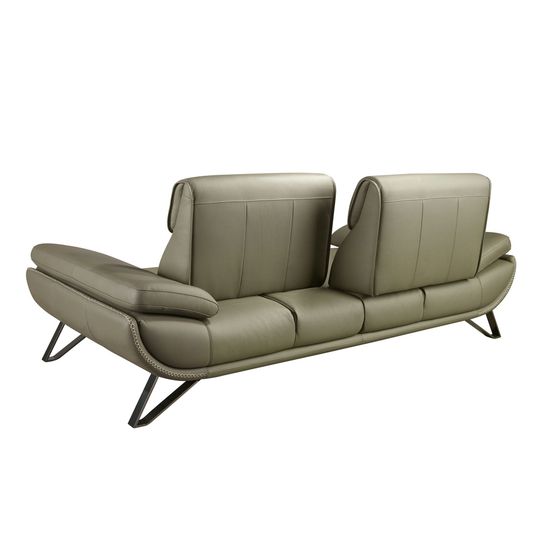 3-местный кожаный диван 6245 оливкового цвета