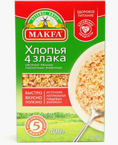 ХЛОПЬЯ МАКФА 4 ЗЛАКА 400ГР