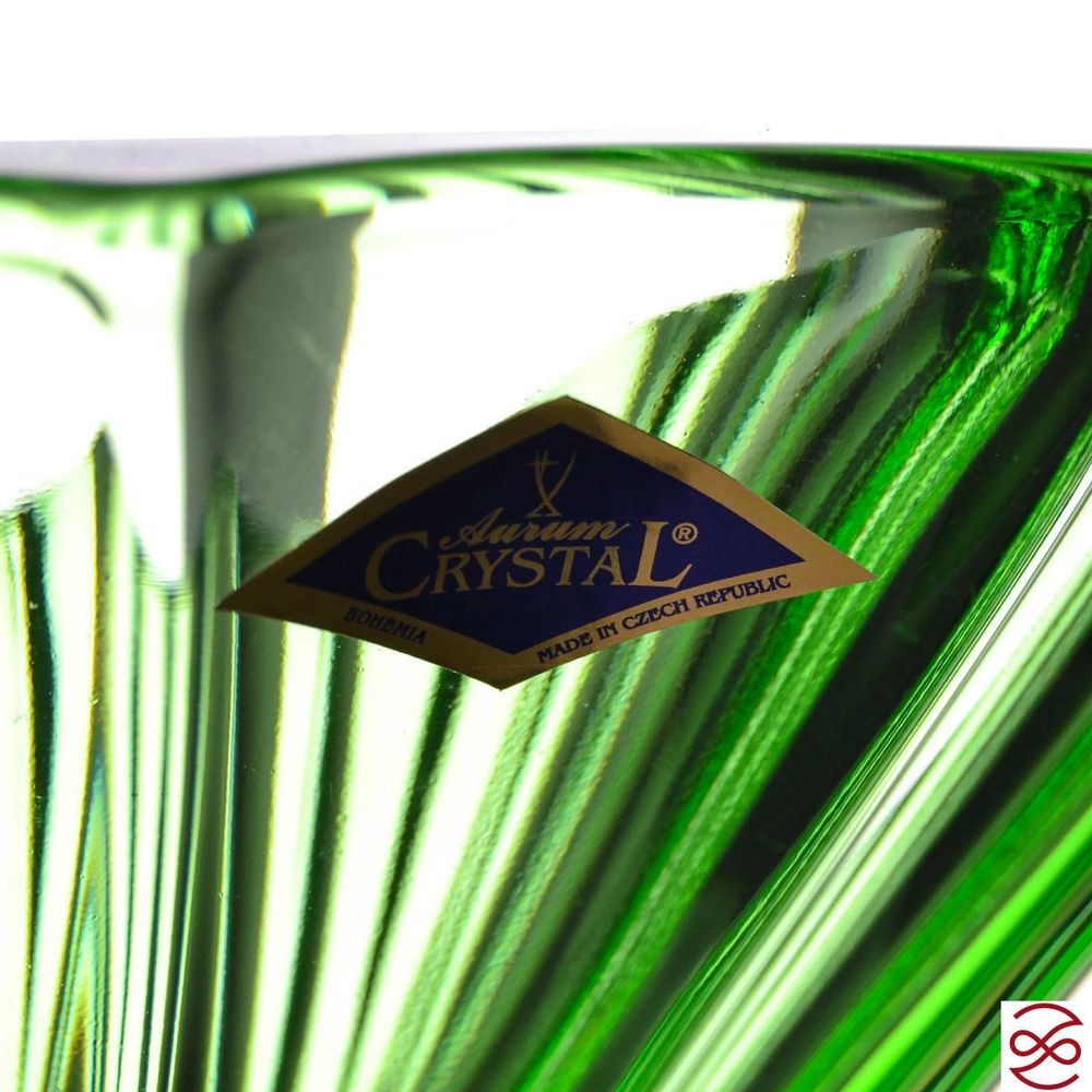 Конфетница Aurum Crystal Plantica 22 см зелен.