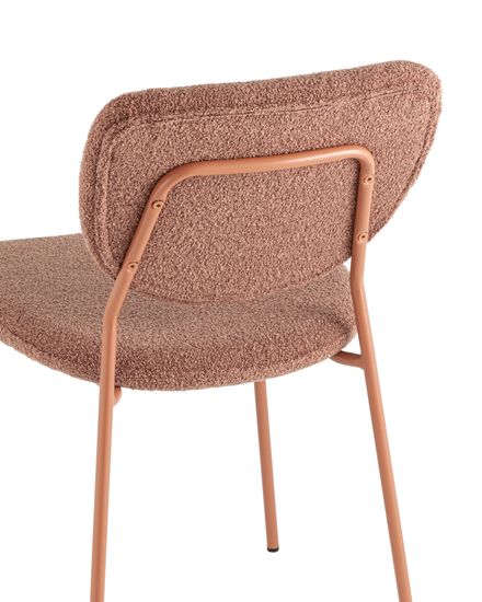 Стул обеденный Gigi коричневый букле розовые ножки