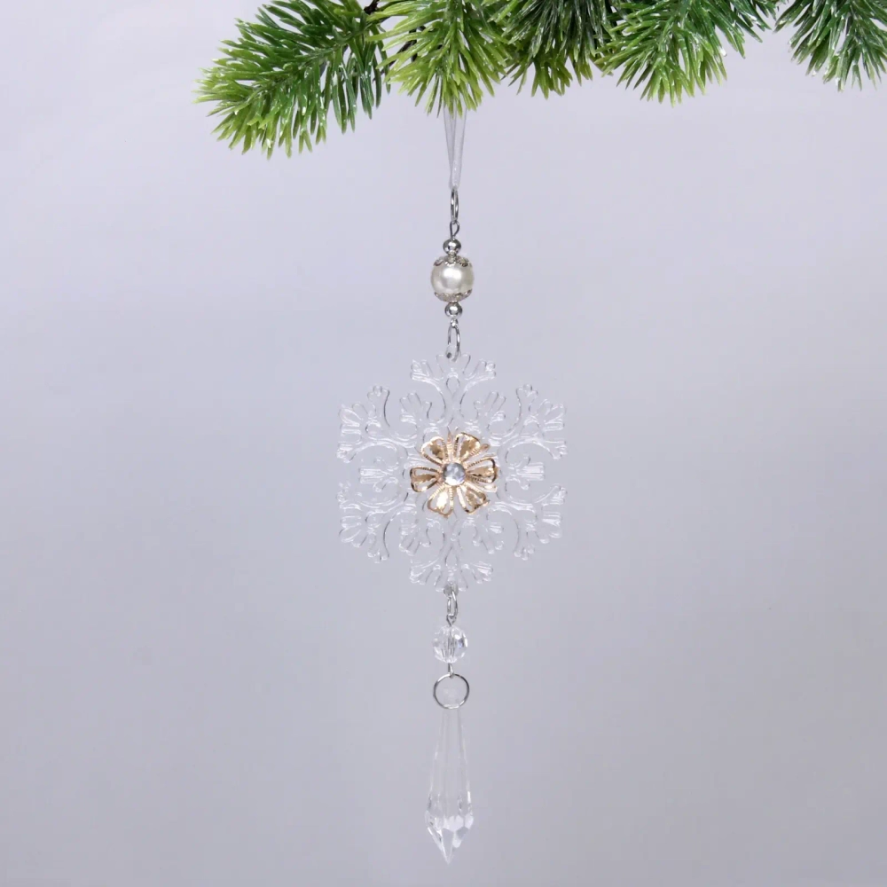 Подвеска «Ледяная снежинка» 8,5*20 см, Белый