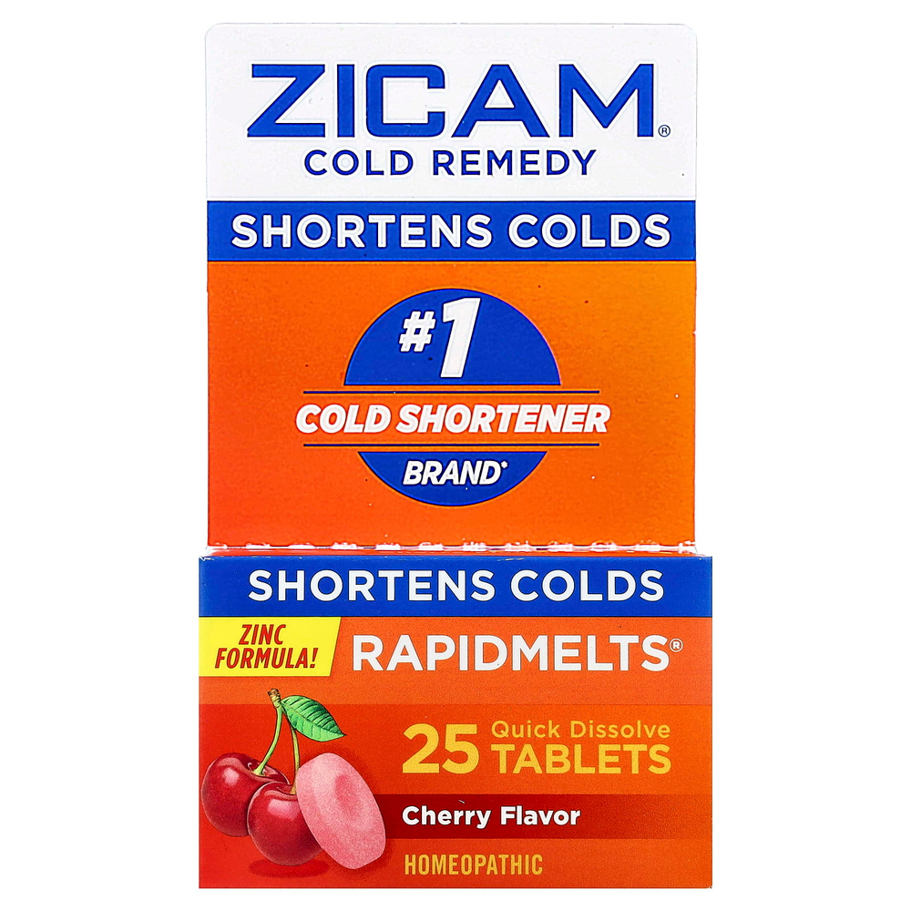 Zicam, Cold Remedy, RapidMelts®, с вишневым вкусом, 25 быстрорастворимых таблеток