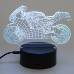 Светильник ночник «3D-Мотоцикл» на пластиковой подставке, с включателем USB