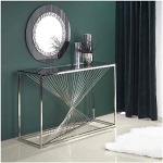 Консольный столик LA ALTA BARBARA стекло 120*40*78, каркас хром