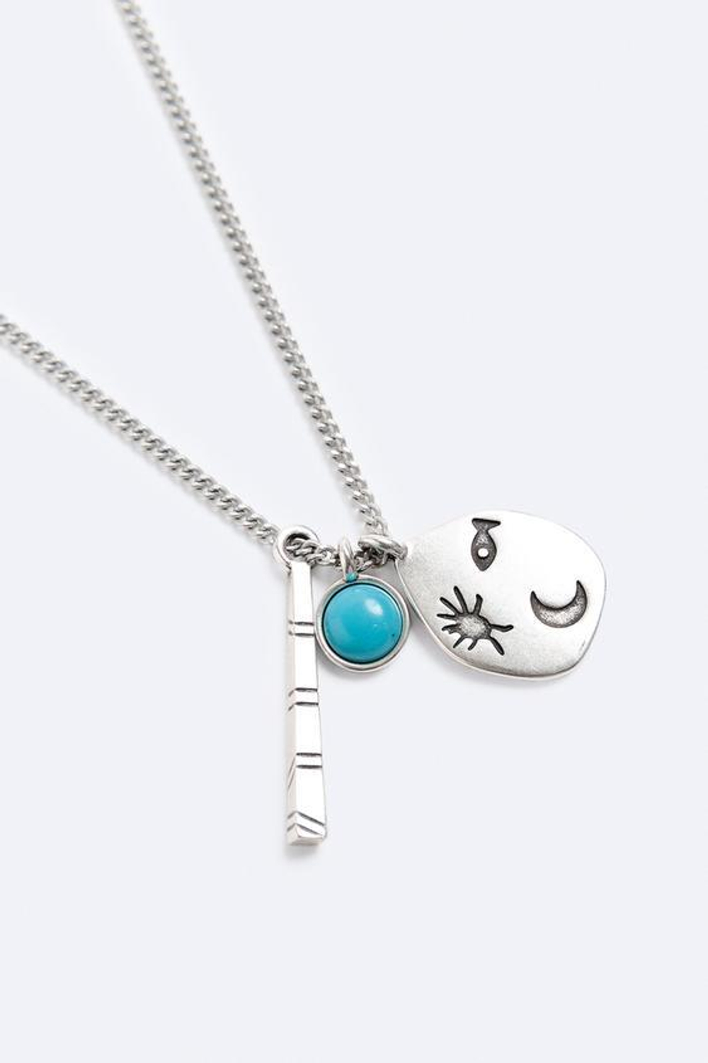 ZARA ЦЕПОЧКА С КОНТРАСТНОЙ ПОДВЕСКОЙ, СЕРЕБРИСТЫЙ