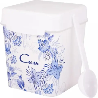 Емкость с ложкой 1,2 л., Шале, Соль (комплект 12 шт)