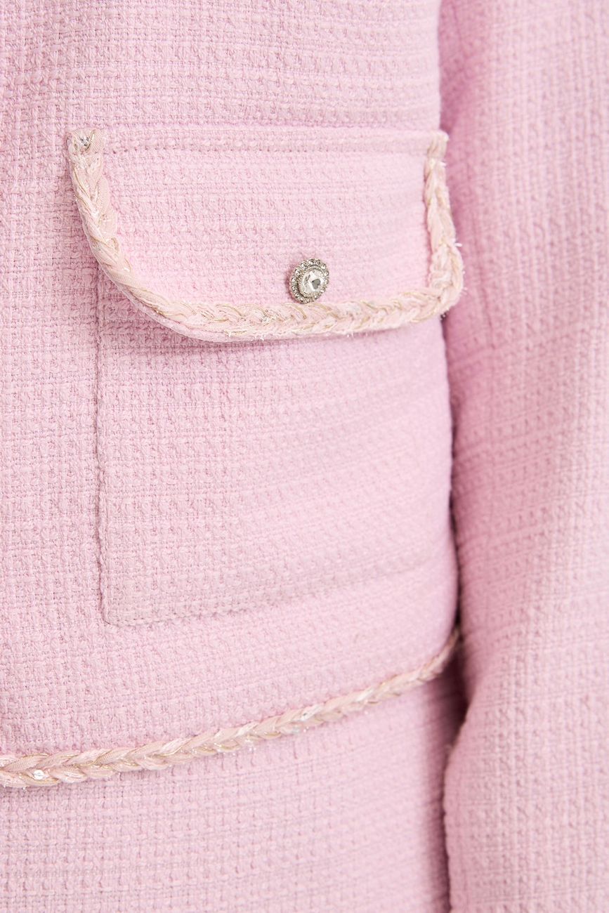 Жакет из твида, розовый