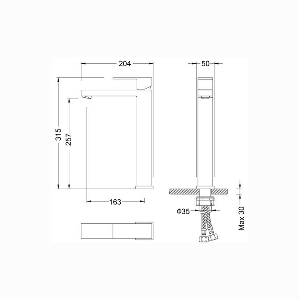 Смеситель Timo Selene 3061/00F для раковины, высокий, хром