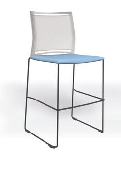 Web стул на полозьях кухонный/барный со спинкой-сеткой