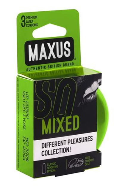 Презервативы MAXUS Mixed в металлическом кейсе, 3 шт.