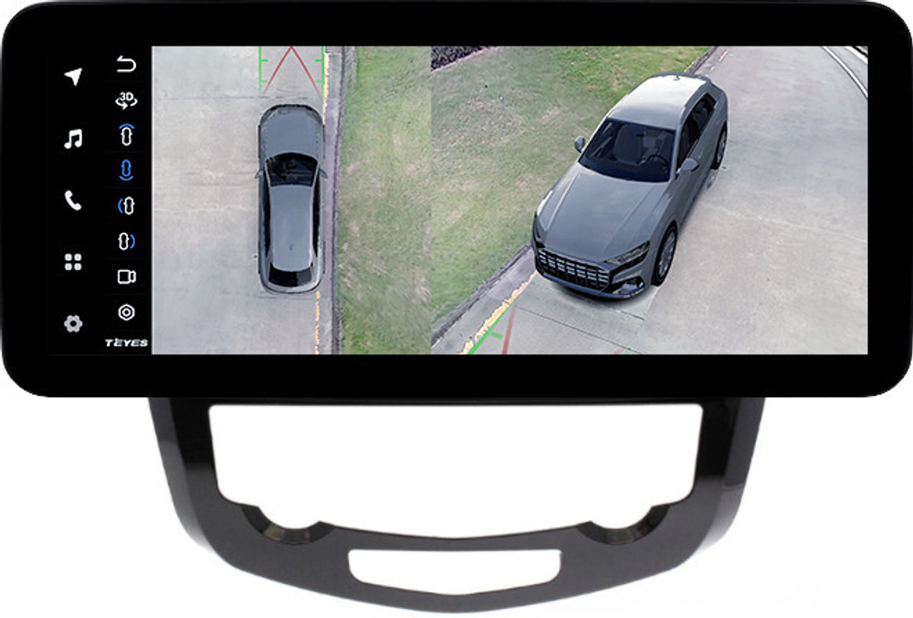 Магнитола для Nissan X-Trail T32, Qashqai J11 2014-2022 (климат, рамка большая) - Teyes LUX ONE 360 монитор 12.3" 2K QLED на Android 10, 6Гб+128Гб, CarPlay, 4G SIM-слот, 4 камеры в комплекте