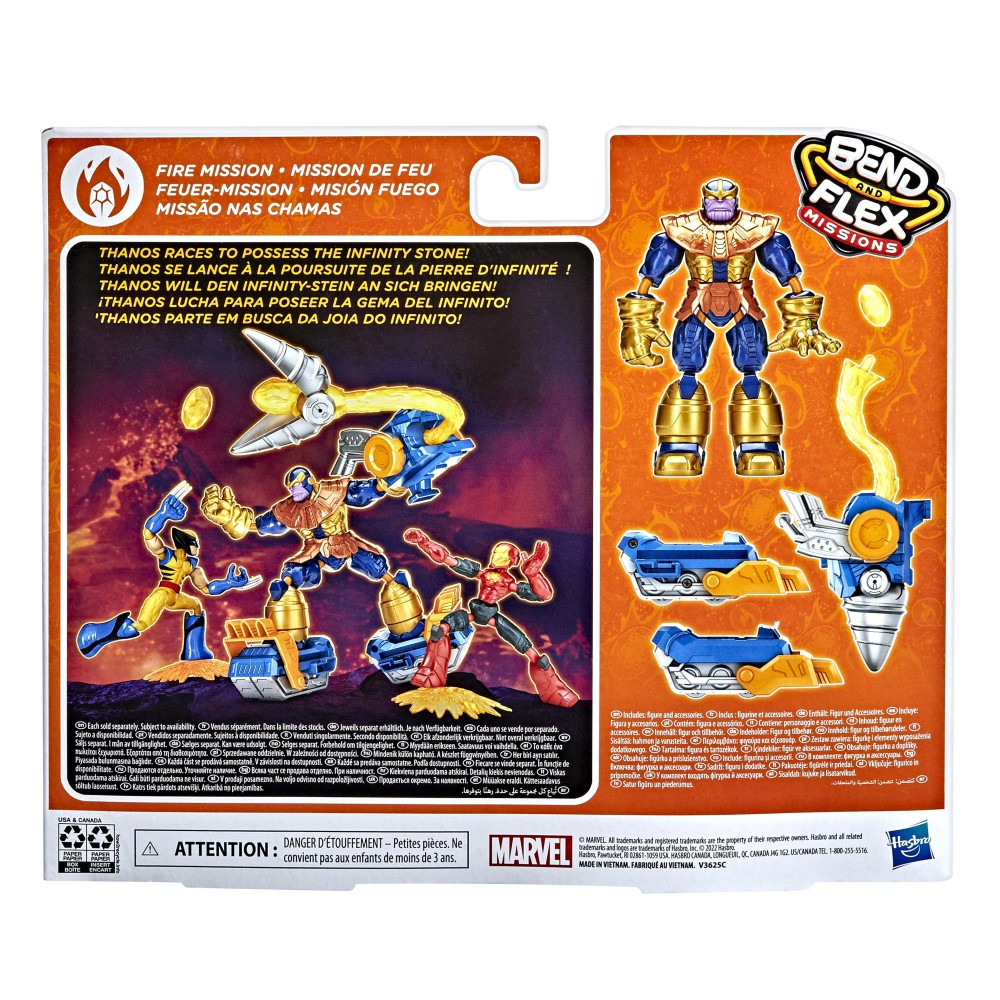 Hasbro F5866 F5869 — Гибкая фигурка Таноса Bend and Flex 15 см Fire Mission Мстители F5869 — фото 4