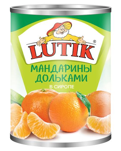 Мандарины Lutik дольками в сиропе, 3100 мл.