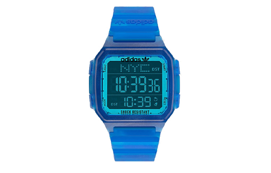Adidas Originals STREET Wrist Watch Electronic Movement Resin Strap 47 Blue Dial Men"s Watches 50m Water Resistant