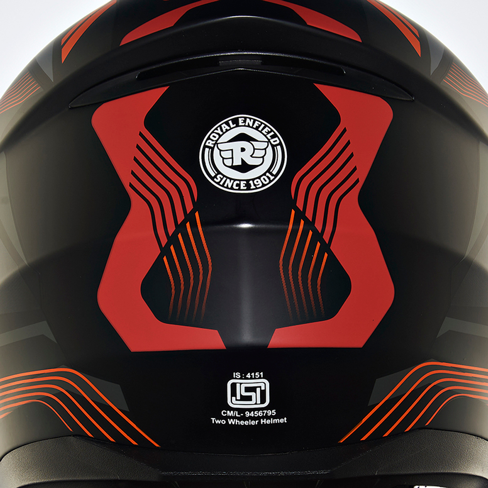 Шлем интеграл Royal Enfield, цвет - черно-оранжевый матовый, размер - XL (620 мм), арт. RRGHEP000586 (HESS22014MATT BLACK & ORANGE)