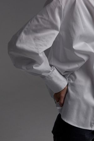 Рубашка объемная с контрастными пуговицами, белый
