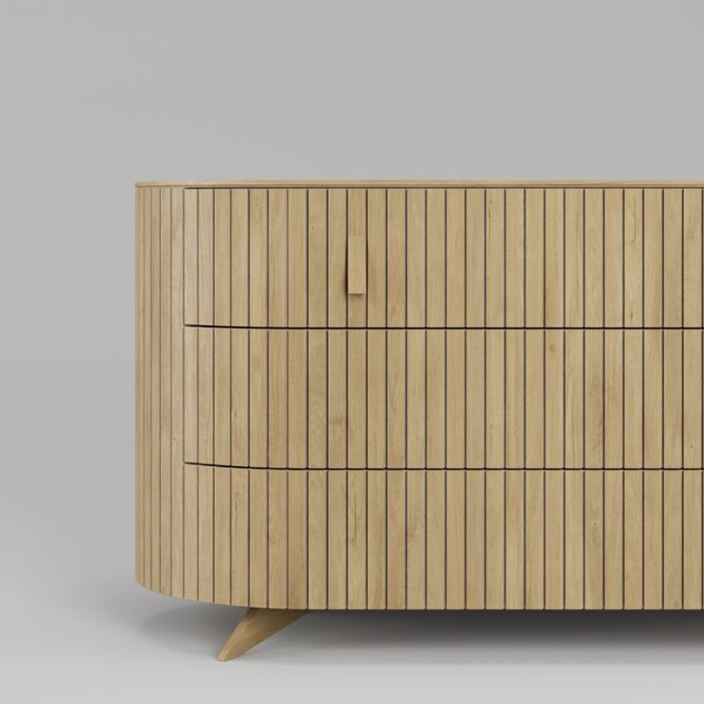 Комод 3 ящика Эклипс (натуральный дуб), 126x68x54 см