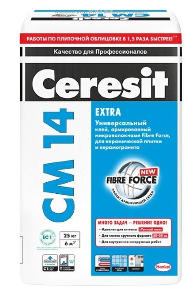 Клей плиточный Ceresit экстра  СМ 14  25кг.