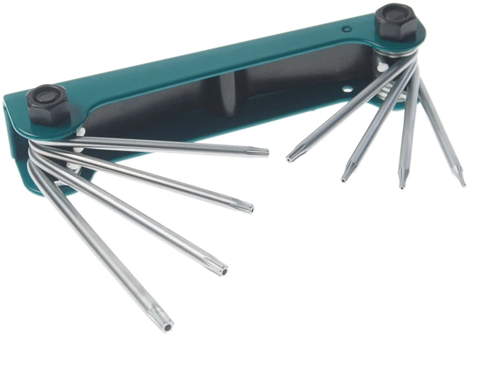 Набор ключей RF-5087TF TORX складной 8пр.(T5H-T10H, T15H, T20H c отверстием) ROCKFORCE