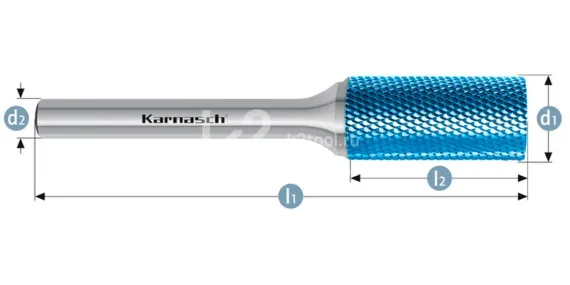 Борфреза твердосплавная Karnasch форма A, 2х11х3х38 мм, насечка HP-11 Micro, покрытие Blue-Tec, арт. 11.6080-010