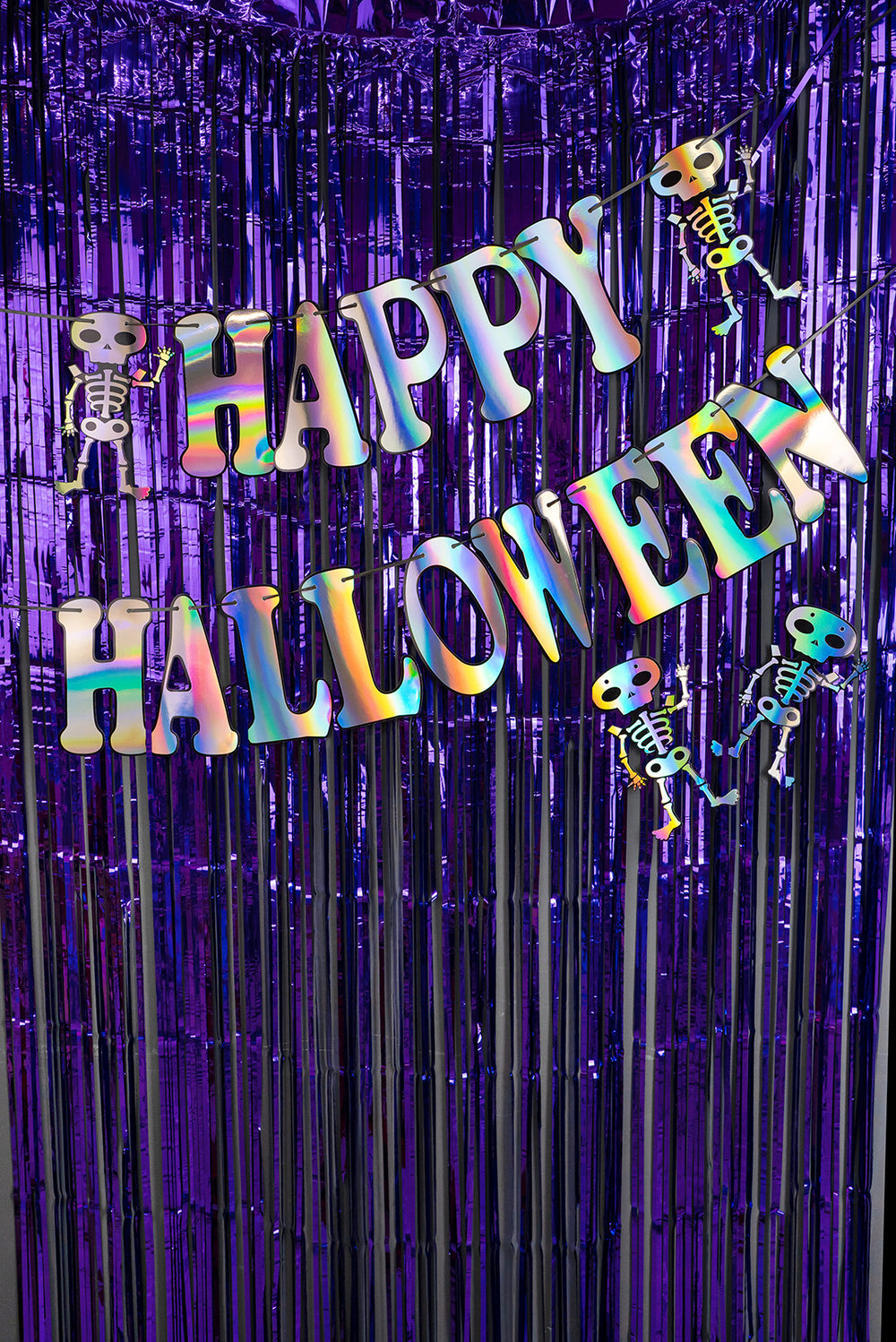 Занавес Дождик Черный/Фиолетовый, Металлик, 100*200 см