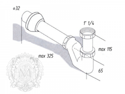 Сифон для раковины и биде,  MIGLIORE  ML.RIC-10.100 схема