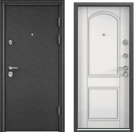 Входная стальная дверь Torex Ultimatum MP чёрный шёлк КВ-8 КТ белый