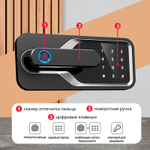 Сейф DELI "AE135" биометрический + электронный замок + ключ, 1200x550х520 мм, 74 кг, белый