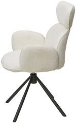 Стул М-City DISAUR Варди (Vardy) поворотный на 360 градусов, Белый букле Xd841-01, Серый