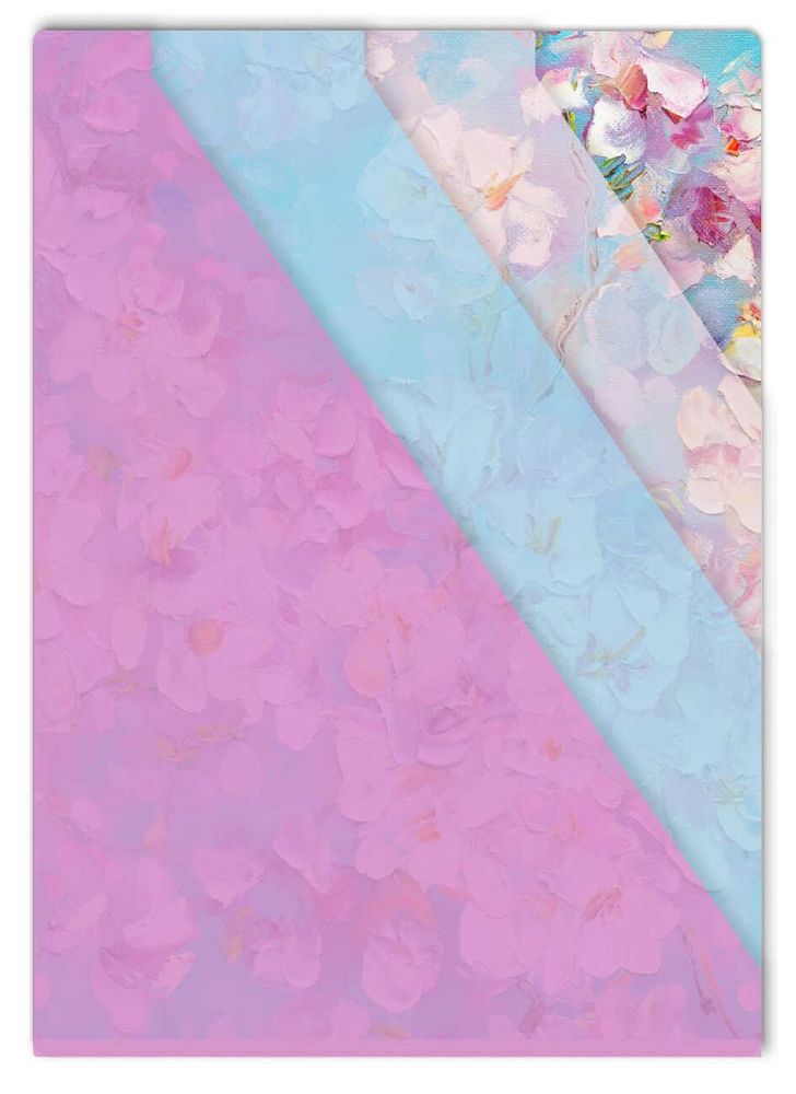 Папка-уголок для документов А4 пластиковая 3 отделения "Цветы" (Феникс+)