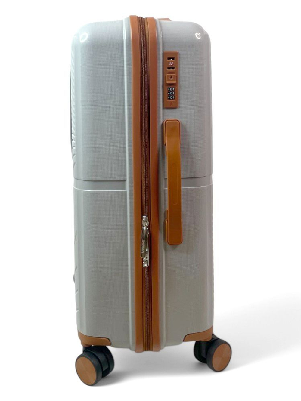 Средний чемодан Bon-Voyage PP Wave, Светло-серый, M