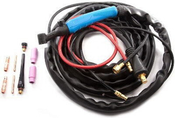 Горелка TIG WP-18FXV, 4м, вентиль, гибкая (вод.охл.)