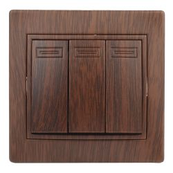 Выключатель Intro Plano 1-106-10 тройной, 10А-250В, IP20, СУ, венге