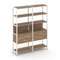 Shelf System Двухсекционный стеллаж пятиярусный с ящиками SN.STM-522 Дуб Табак/Металл Белый 1590*400