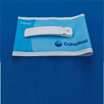 Пластиковый зажим для мешков калоприемников Coloplast, многоразовый, артикул 9500