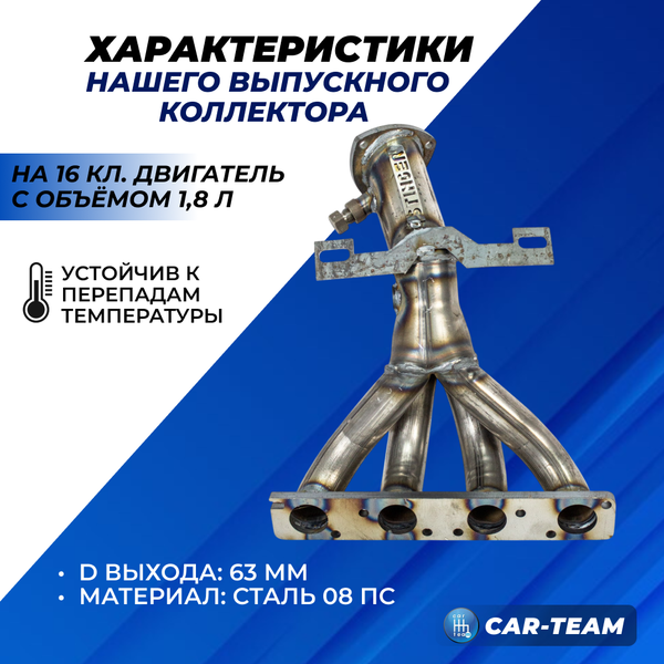 Вставка вместо штатного катализатора Лада Веста Sport "Stinger" 4-1 для 16кл двигателя с объемом 1.8 под 2 датчика