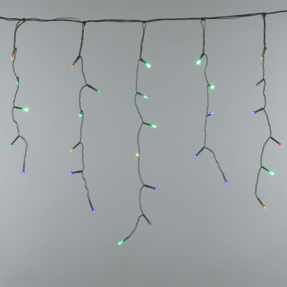 ULD-B10005-480-TTK MULTI IP44 Бахрома светодиодная с эффектом мерцания. 10м. Соединяемая. 480 светодиодов. Разноцветный свет. Провод прозрачный. ТМ Uniel