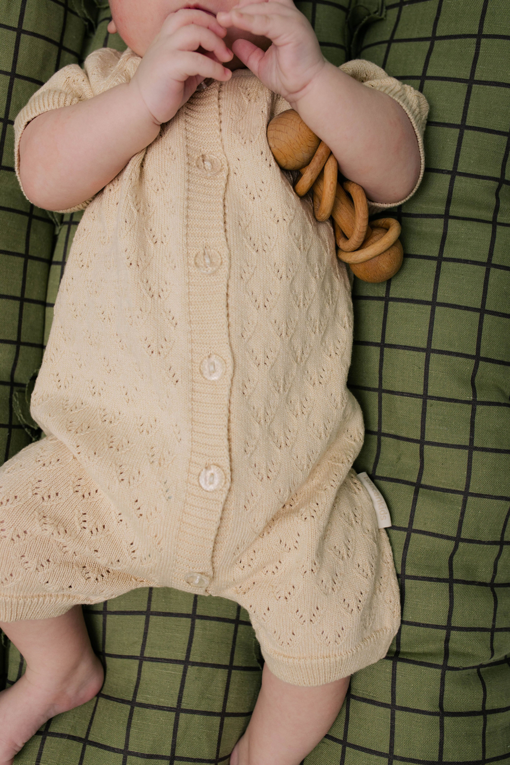 Песочник вязаный ажур, Льняной