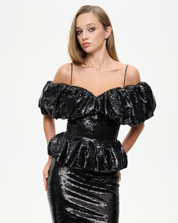 Топ корсетного типа из пайеток