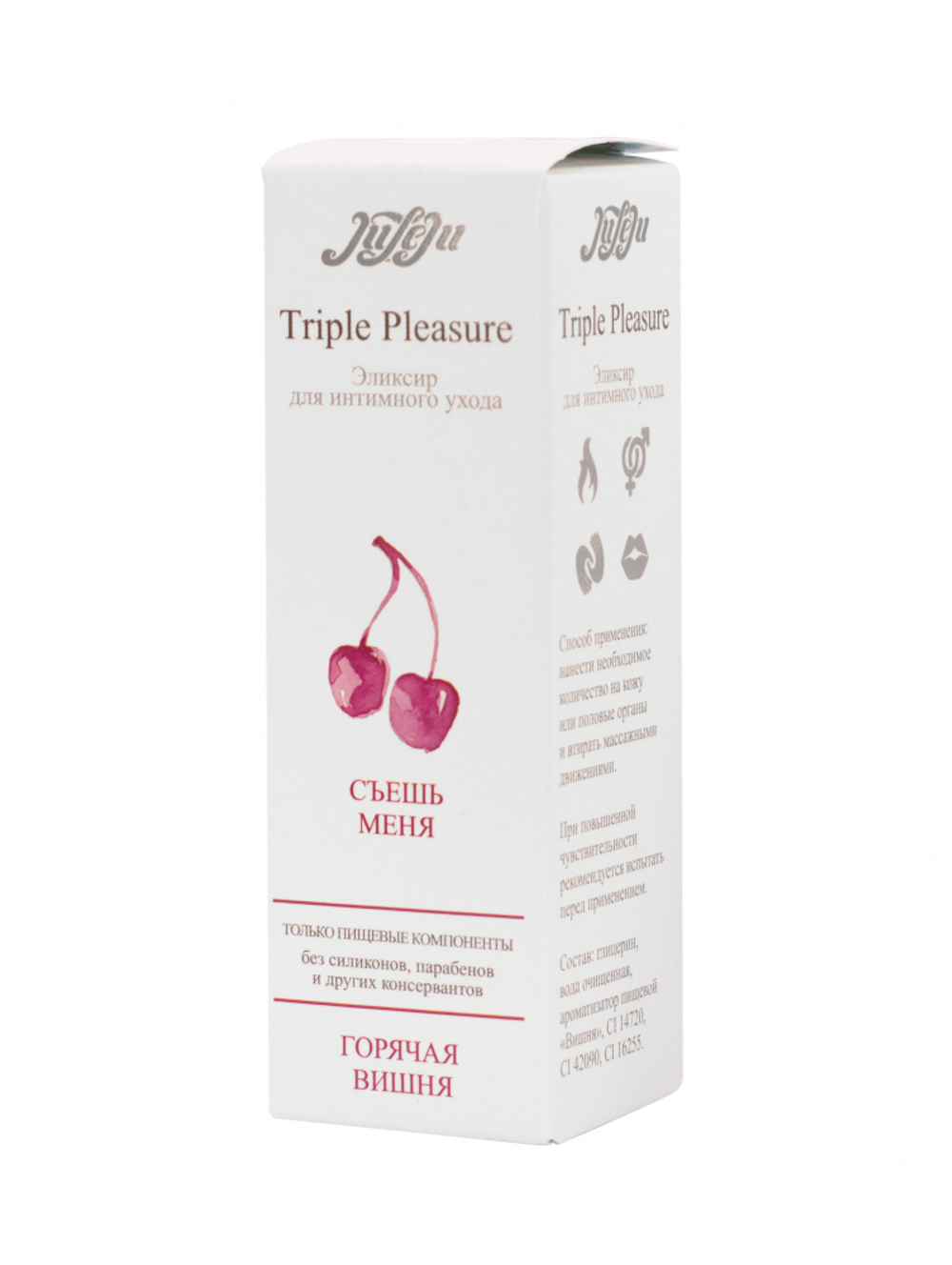 Массажный съедобный гель Triple Pleasure "Горячая вишня" 130мл