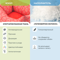 Лежанка ZOOEXPRESS "Геометрия" пухлик, коралловая