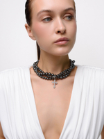 Колье "Trio cross gray" Silver
