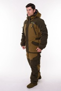 Зимний костюм для охоты и рыбалки ONERUS "Горный -45" (Брезент, хаки) полукомбинезон