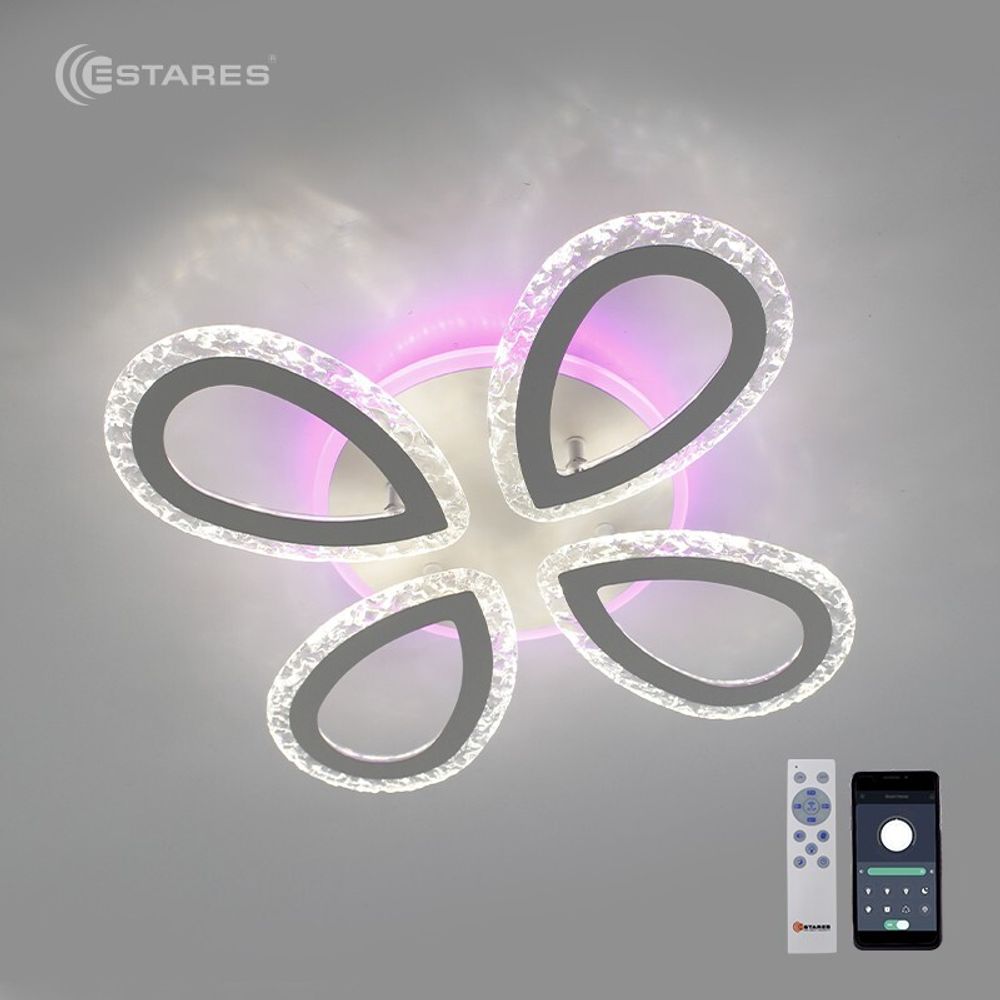 УПРАВЛЯЕМАЯ СВЕТОДИОДНАЯ ЛЮСТРА AGATA ICE RGB 54W+15W 4R-APP-501X86-WHITE/CLEAR-220-IP20