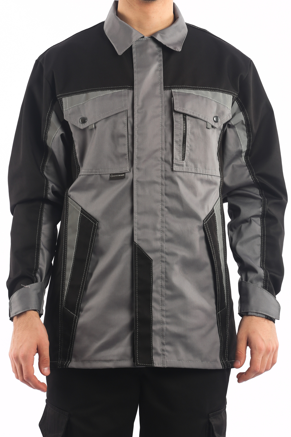Куртка мужская летняя «Ультра», серая/черная ткань 245 г/м
