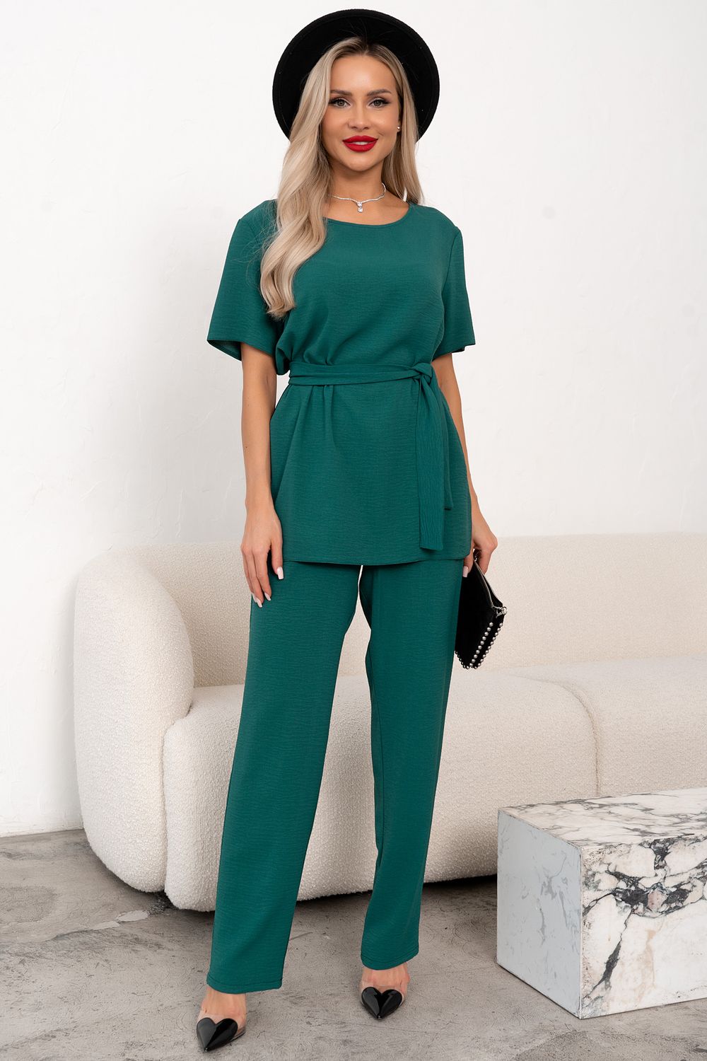 Костюм брючный (изумрудный) К11-90 Nikol